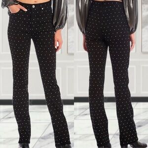 GIANNI BINI Ivy Rhinestone Sparkle Chic Black High Waisted Straight Leg Jeans